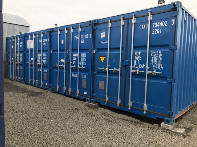 Blue storage containers