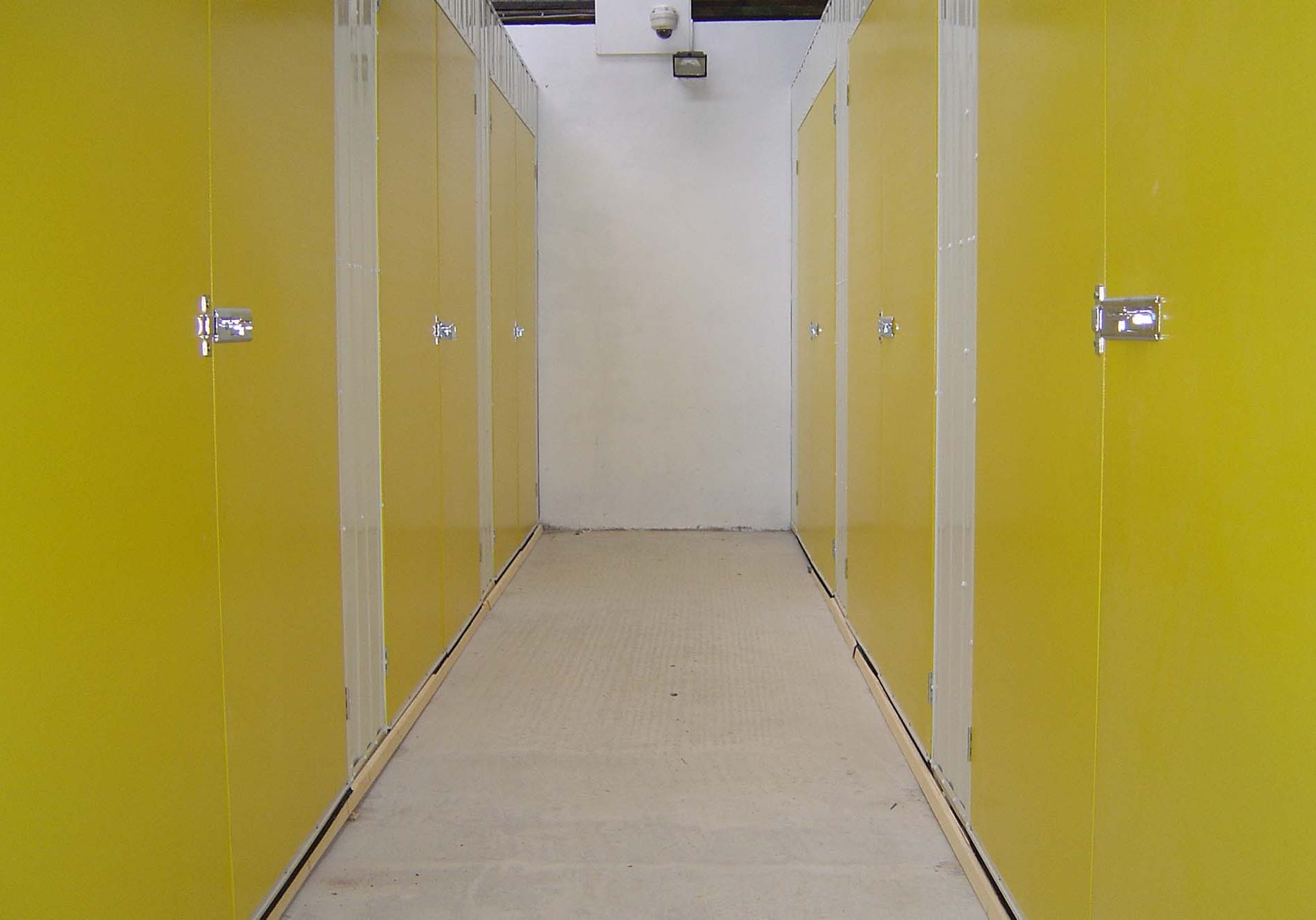 Yellow storage lockers
